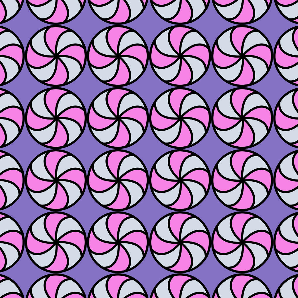 Purple peppermint swirl candy pattern in varying colors of purple.